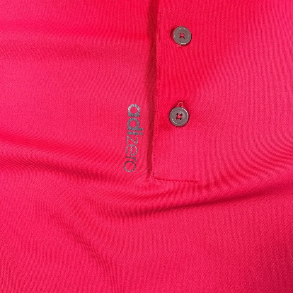 Adidas Adizero Performance 3-Stripe Short Sleeve Polo‎ Shirt Mens M Pink
